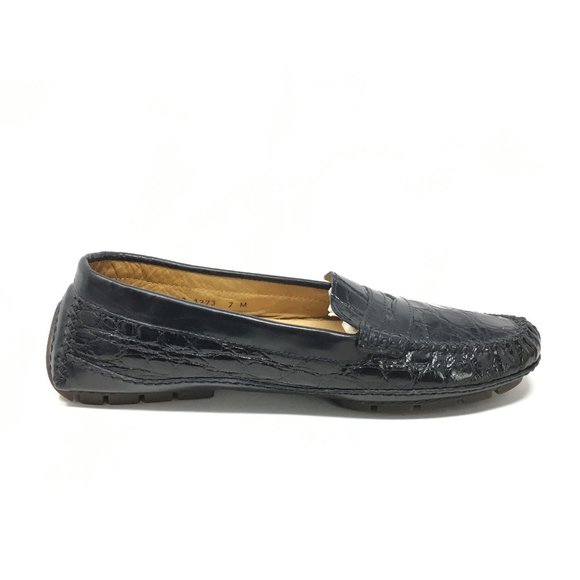 NEW Zelli Moccasins Shoes Size 7 Black Crocodile main image 4